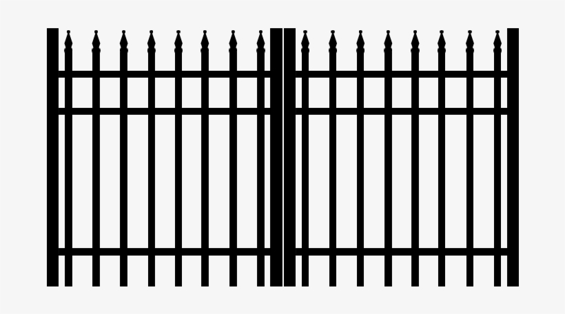 Curved Double Gate Double Aluminum Gate - Metal Fence Png, transparent png #613546
