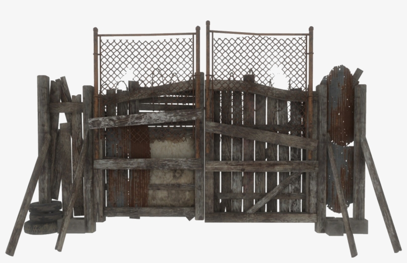 Fo4 Junk Fence Gate - Hardwood, transparent png #613555