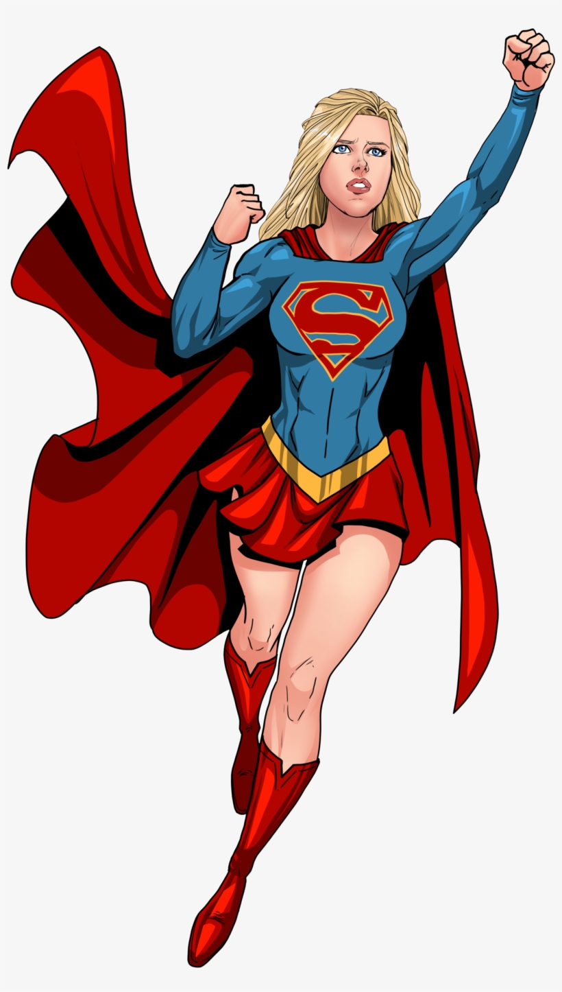 Supergirl By Willnoname - Easy Supergirl Cartoon Drawing - Free Transparent  PNG Download - PNGkey