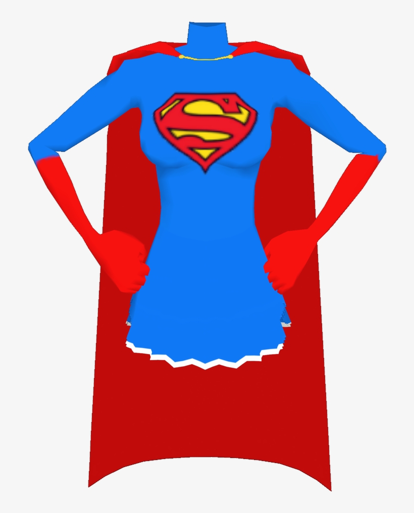 Supergirl Beta Top Cape Gloves Front - Supergirl Cape Png, transparent png #614538