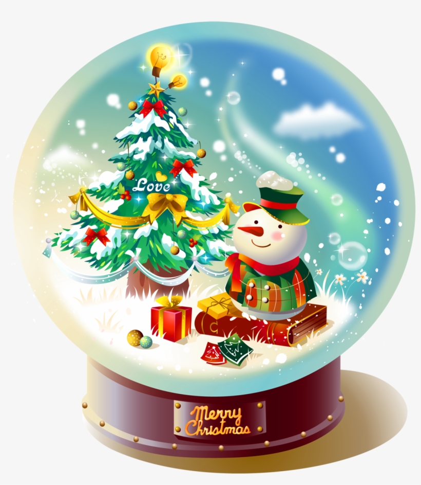 Transparent Christmas Snowglobe With Snowman Png Picture - Bola De Cristal Navideña, transparent png #614592