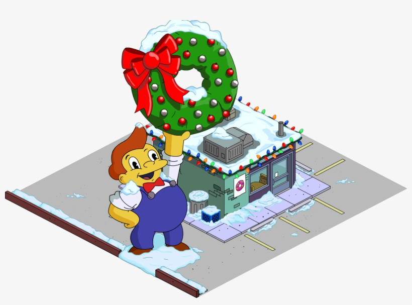Christmas Lard Lad Donuts Snow Menu - Simpsons Tapped Out Lard Lad Donuts, transparent png #614727