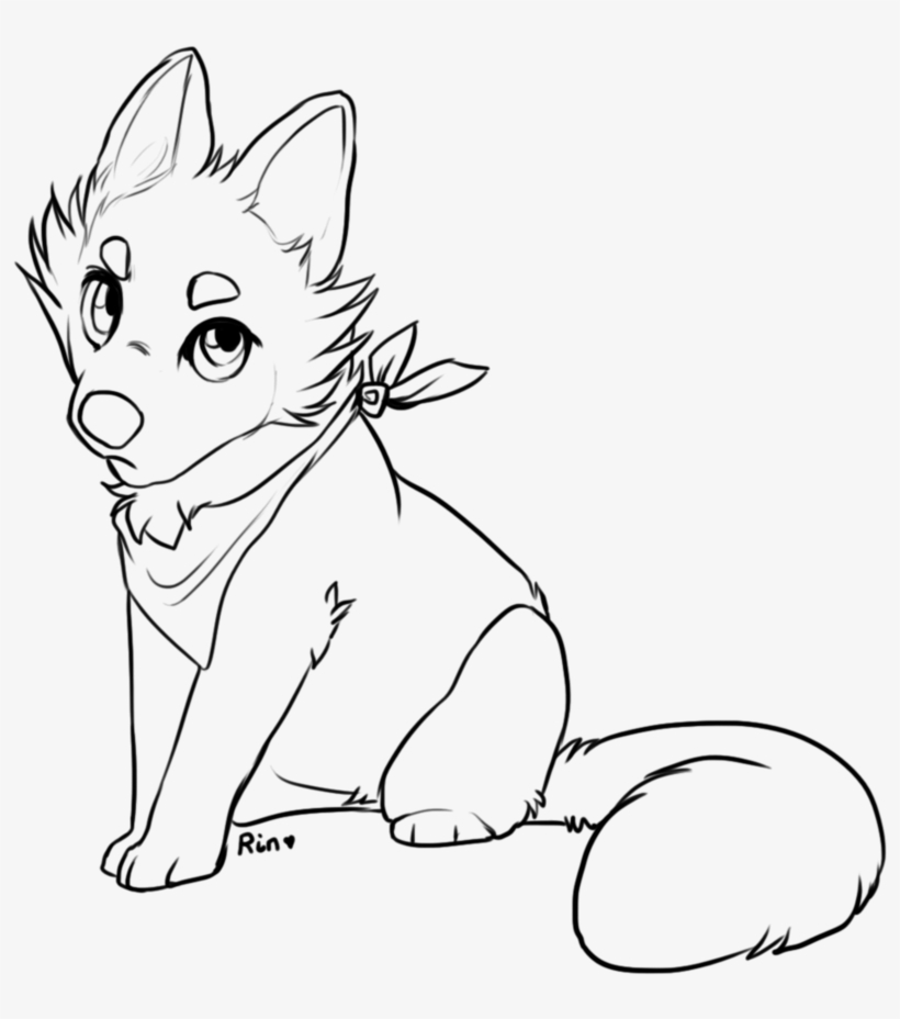 Wolf Cub At Getdrawings - Black Outline Wolf Transparent, transparent png #615049