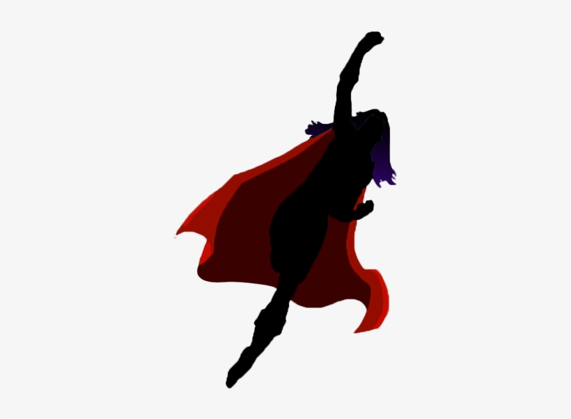Supergirl Silhouette - Female Superhero Silhouette Png - Free Transparent  PNG Download - PNGkey