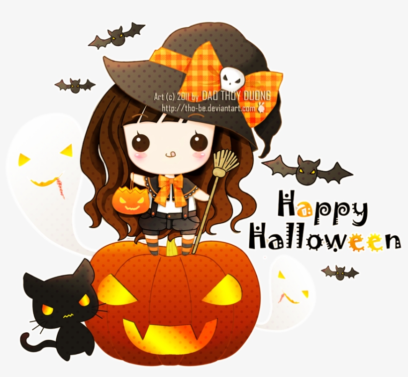 Kawaii Halloween By Tho-be On Deviantart Banner Free - Halloween Kawaii, transparent png #615724