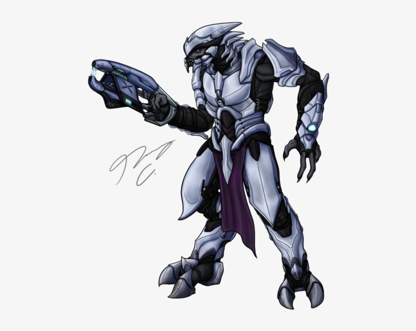 Commissioned By Vien 'quitonm Of Vien 'quitonm - Sangheili Drawing, transparent png #616540