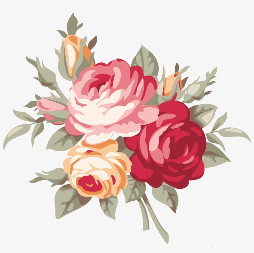 Flower Design Royalty Free Jpg Library Stock - Vintage Rose, transparent png #617303