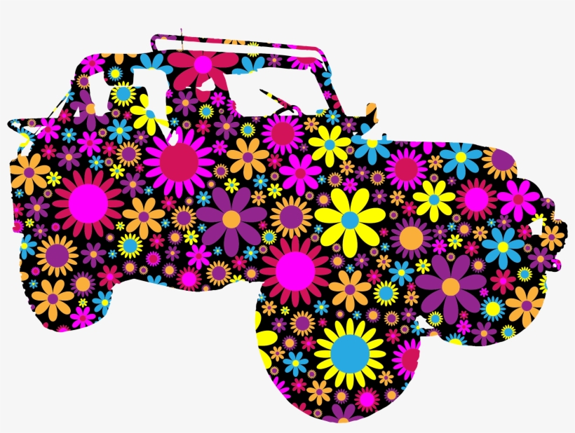 This Free Icons Png Design Of Floral Jeep Silhouette, transparent png #617738