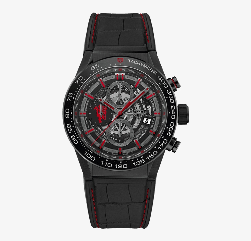 Manchester United Limited Edition Carrera Heuer01 Chronograph - Tag Heuer Manchester United Watch, transparent png #618756