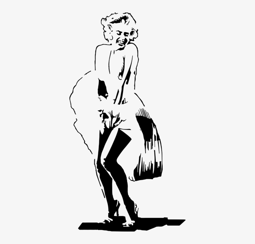 Marilyn Monroe Silhouette Png - Marilyn Monroe Stencil, transparent png #618797