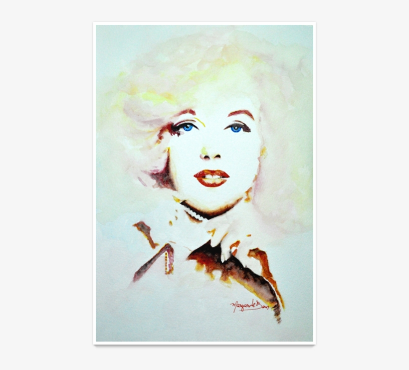 Poster Marilyn Monroe Em Aquarela De Margarete Bomna - Draw Panos Em Aguarelas, transparent png #618816