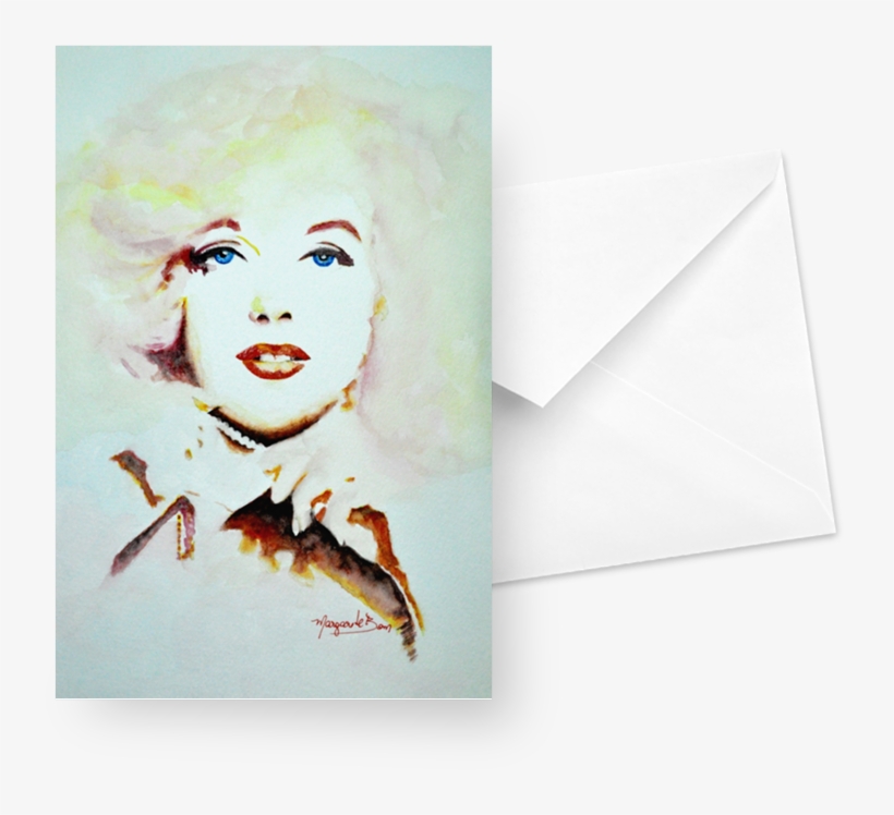 Cartão Marilyn Monroe Em Aquarela De Margarete Bomna - Draw Panos Em Aguarelas, transparent png #618838