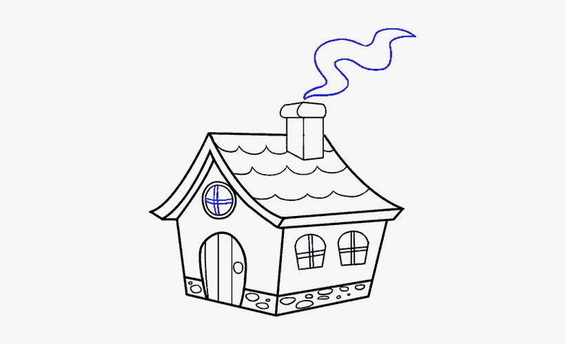 Drawn House Cartoon Flower - Drawing, transparent png #619197