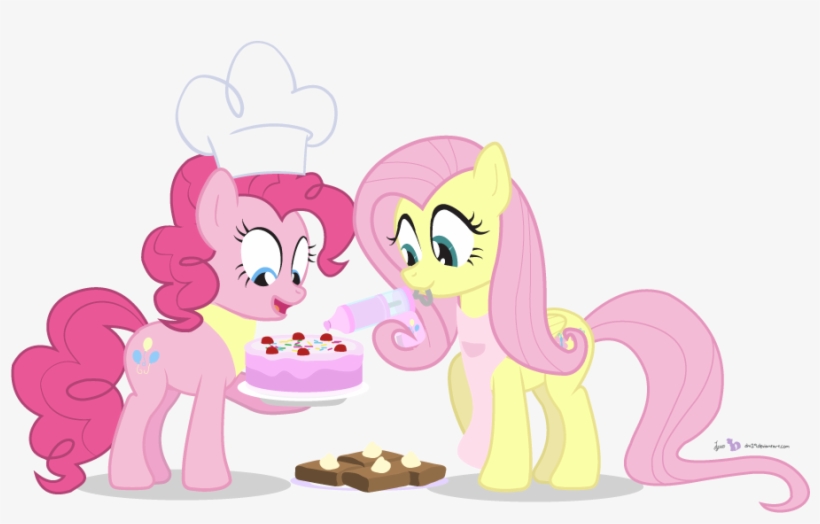 Brownies, Cake, Chef's Hat, Clothes, Duo, Fluttershy, - Birthday, transparent png #619708