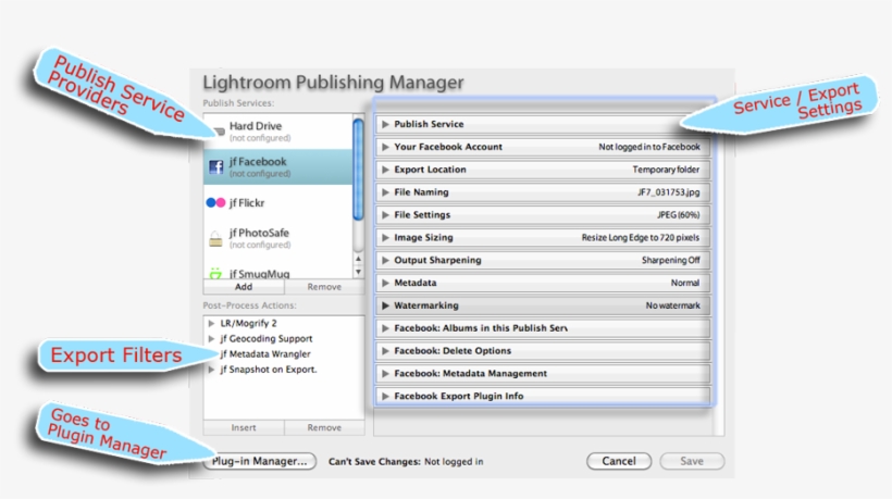 Items Show Up In The List Of Publish Services When - Lr Export To Facebook, transparent png #6104063