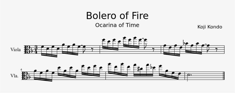 Bolero Of Fire Sheet Music Composed By Koji Kondo 1 - Bolero Of Fire Trombone Sheet Music, transparent png #6104107