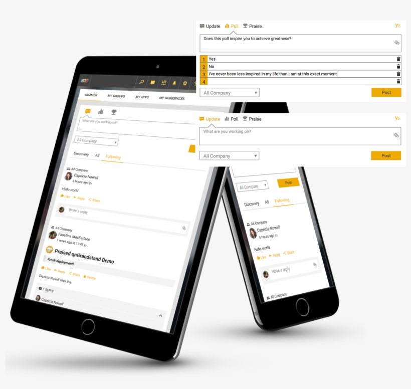 Yammer Feed - Mobile Device, transparent png #6104519
