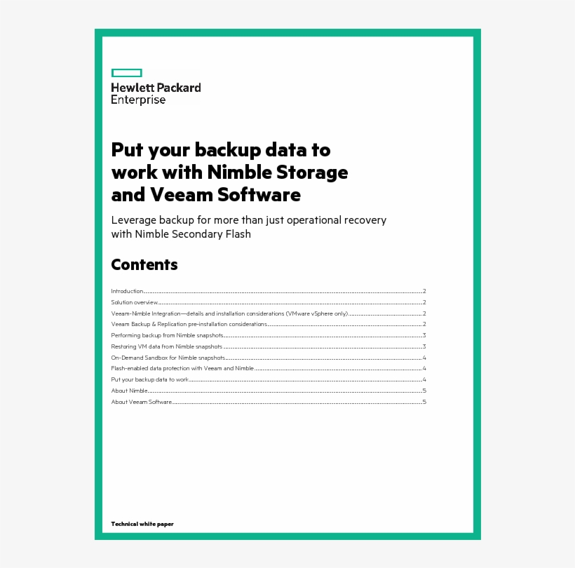 Thumb Original Put Your Backup Data To Work With Nimble - Hewlett Packard Enterprise, transparent png #6105171