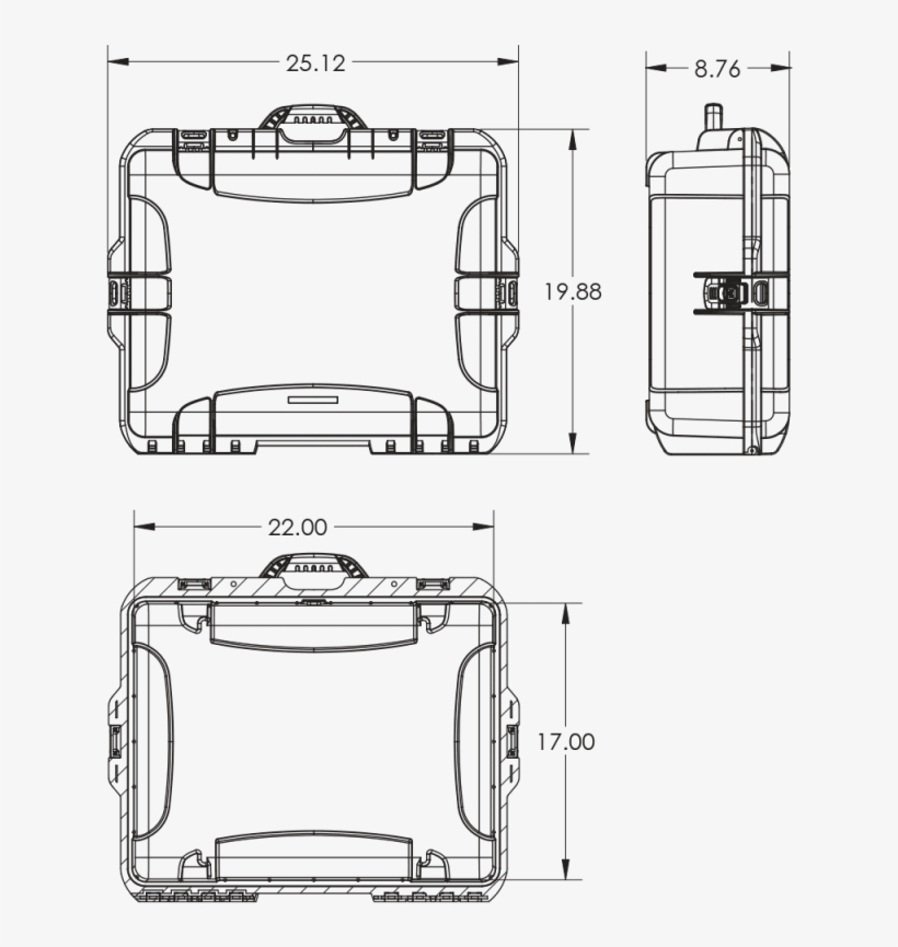 Dimensions Of The Nanuk 945 Dji Phantom Case Hard Case - Dji Phantom 4 Drawings, transparent png #6105267