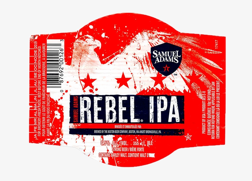Malt - Samuel Adams Rebel Rouser Double Ipa - 6 Pack, 12 Fl, transparent png #6109489