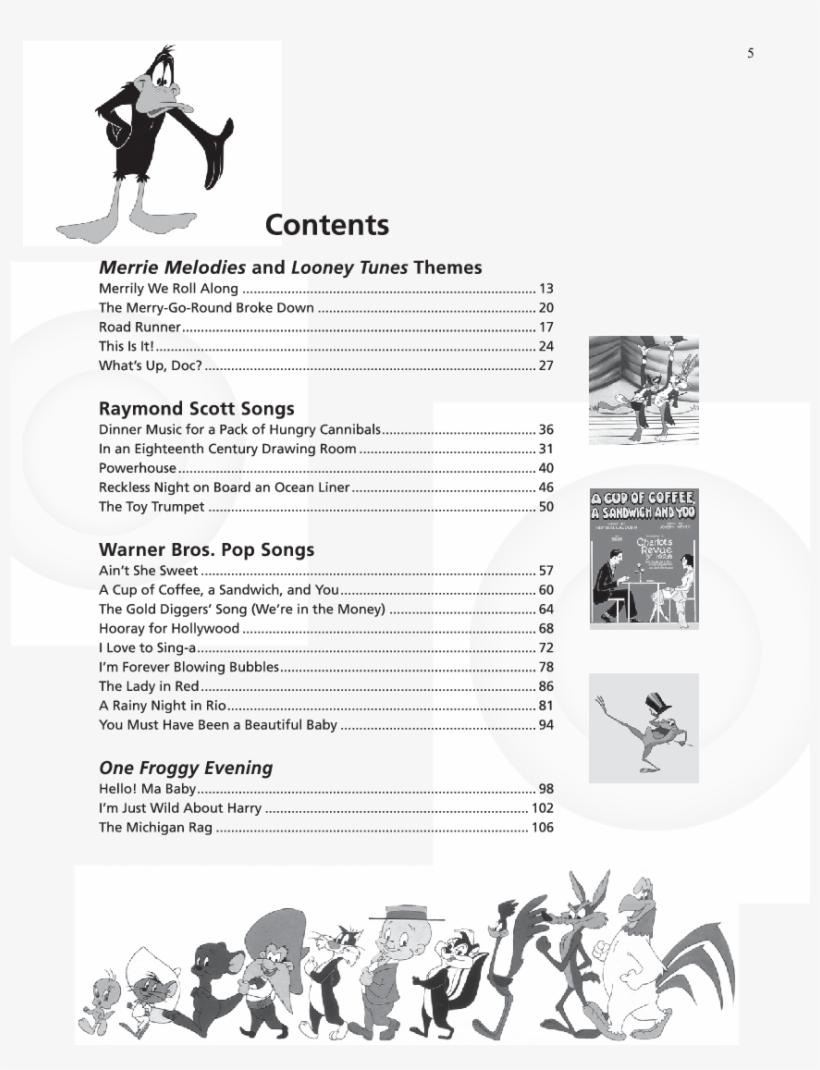 The Looney Tunes Songbook Thumbnail - Looney Tunes Piano Sheet Music, transparent png #6110491