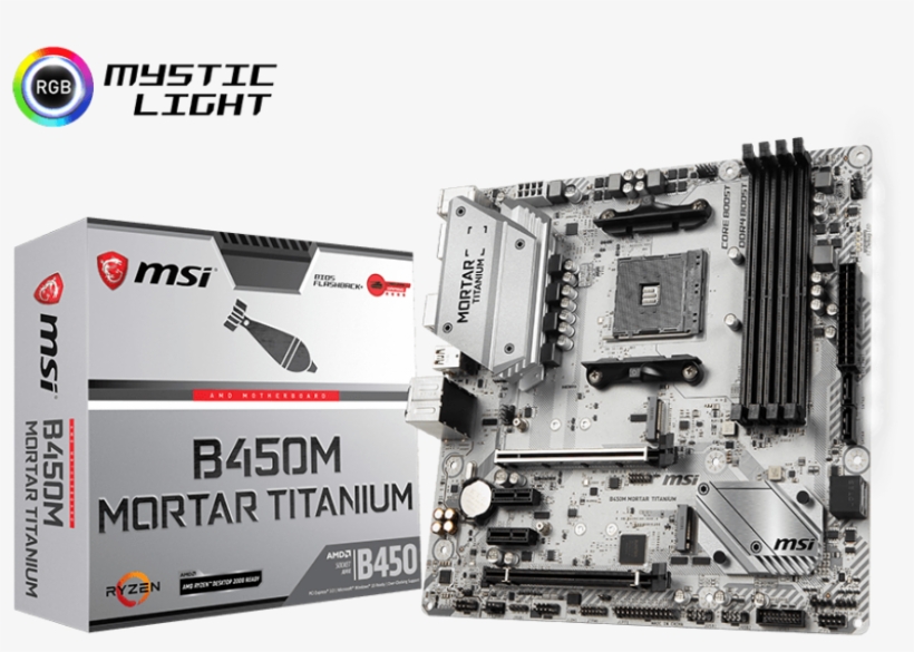 Msi B450m Mortar Titanium, transparent png #6112145