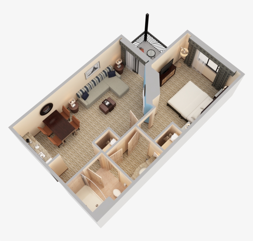 View 3d Floor Plans Array - 3d Floor Plans Fireplace, transparent png #6113806