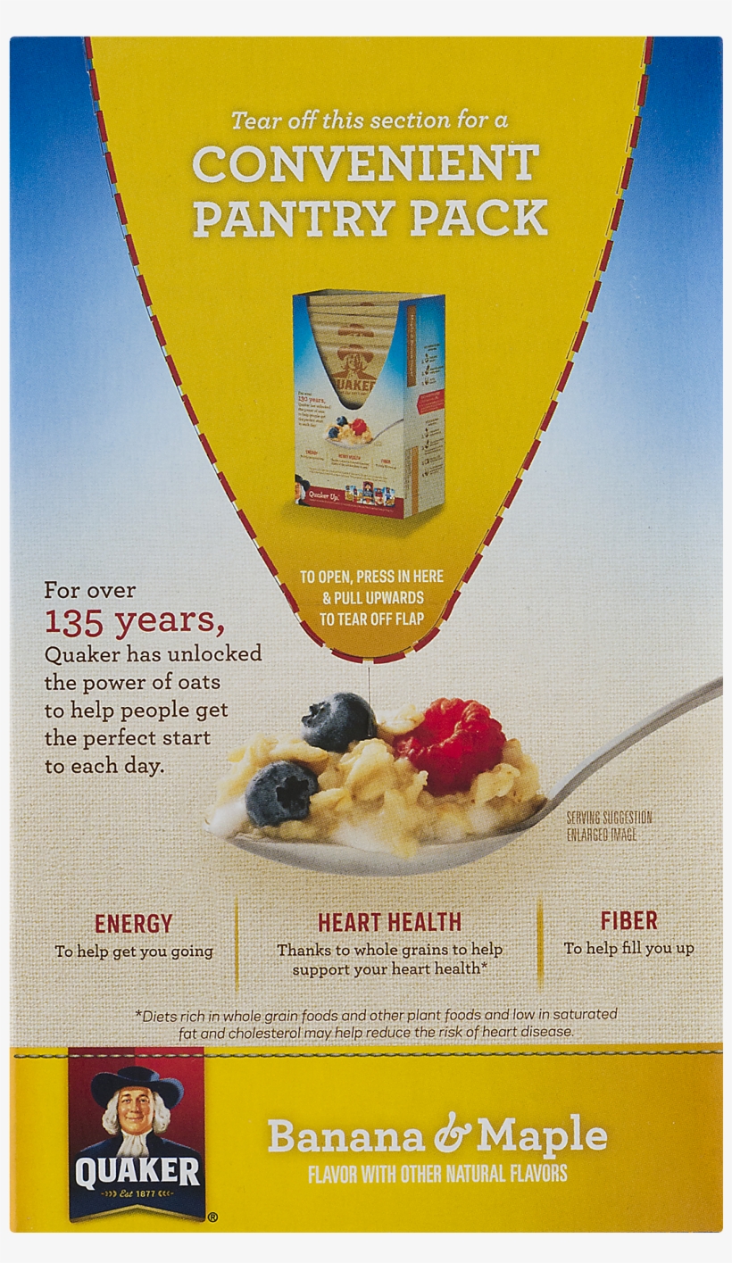 Quaker Instant Oatmeal Peaches & Cream 10 Packets, transparent png #6114099