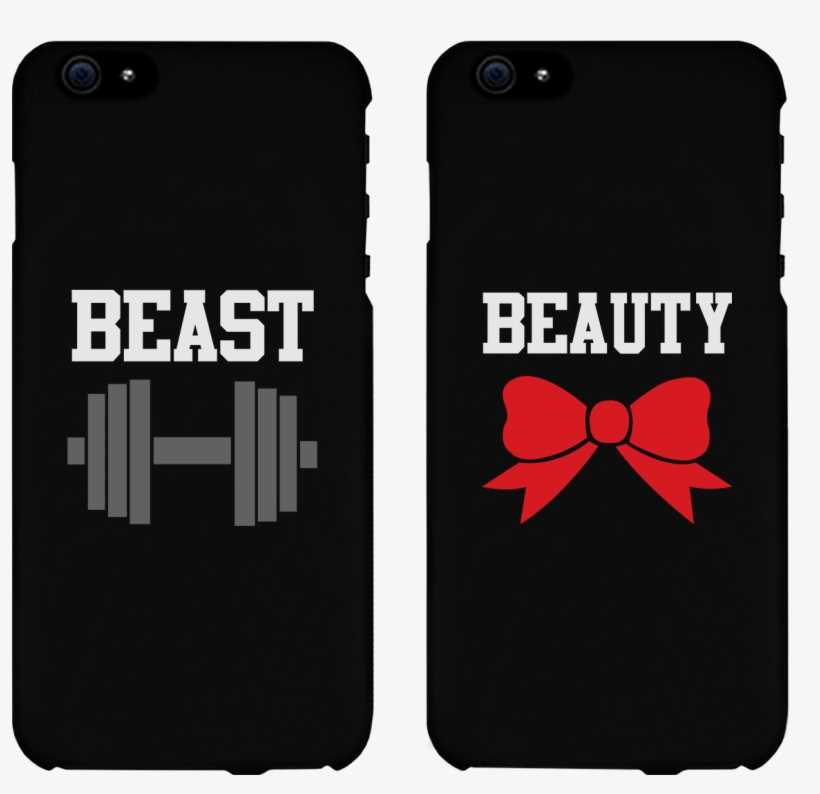 Beauty & Beast Matching Couple Black Phonecases - Cute Couple Mobile Covers, transparent png #6115575