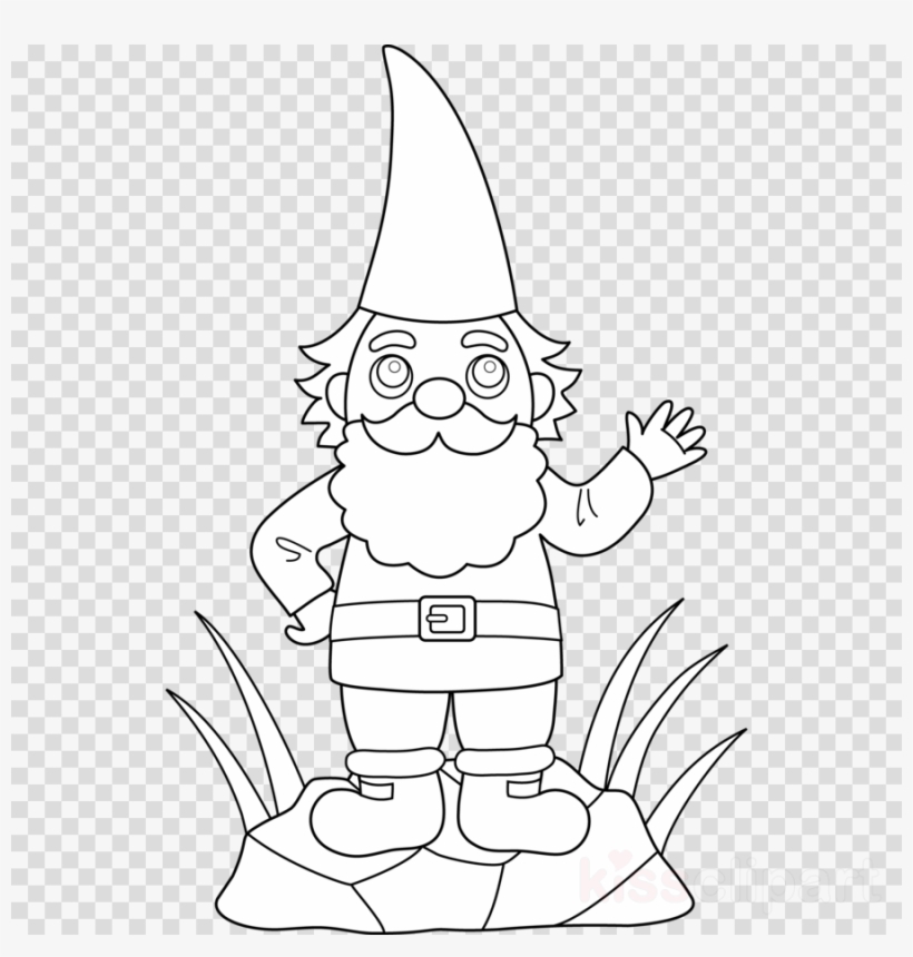 Coloring Book Clipart Coloring Book Colouring Pages - Gnome Drawing, transparent png #6123184