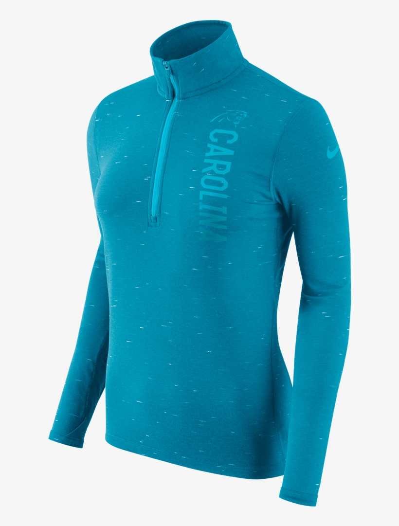 Carolina Panthers Women's Nike Blue 1/2 Zip Element - Nike, transparent png #6123337