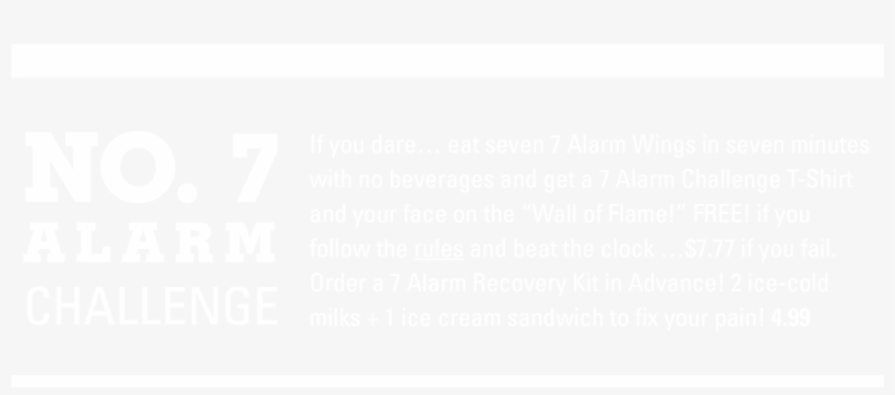 7 Alarm Challenge White - 7 Alarm Wing Challenge, transparent png #6125308