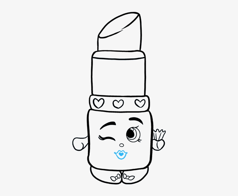 How To Draw Lippy Lips From Shopkins - Easy Shopkins Drawing, transparent png #6127699