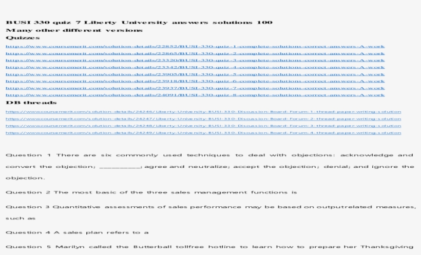 Busi 330 Quiz 7 Liberty University Answers Solutions, transparent png #6128899
