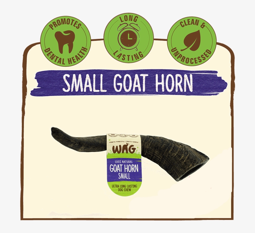 Goat Horn Treats For Dogs Small - Whole Antler Chew - Medium Size, transparent png #6128960