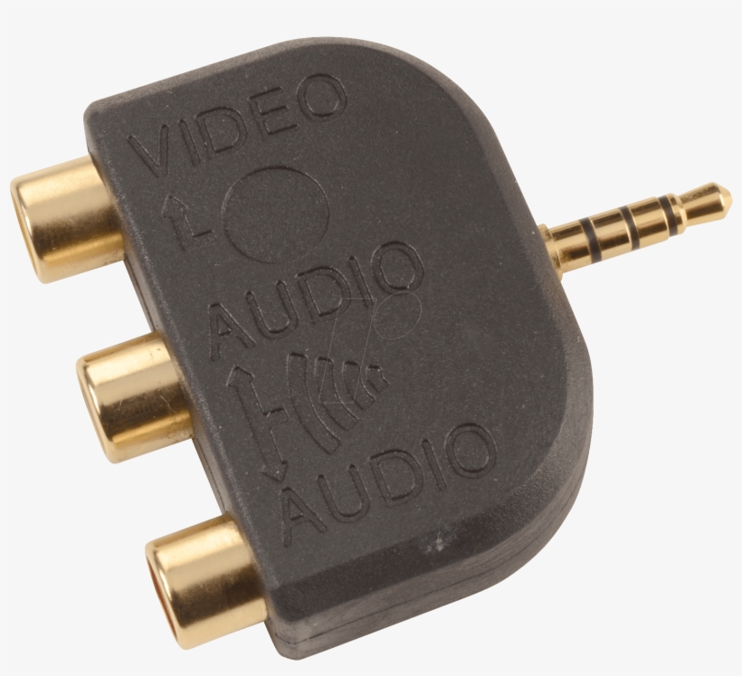 5 4-pin Jack Plug On 3x Rca Coupling Frei - Reichelt 3,5 Mm Klinken Stecker Auf 3x Cinch Buchse, transparent png #6129977