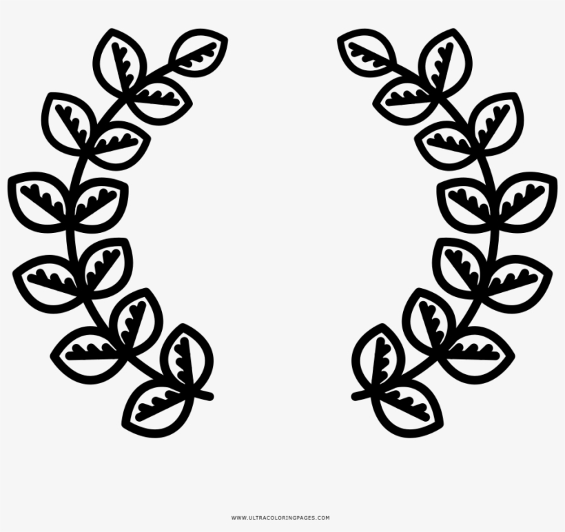 Laurel Wreath Coloring Page - Corona De Laurel Png, transparent png #6130941