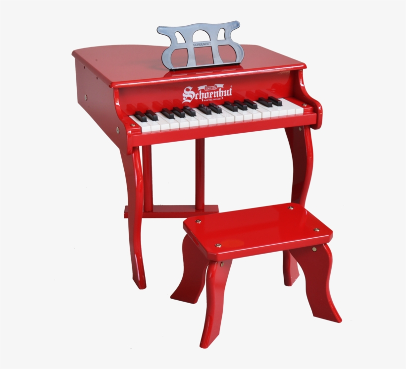 Schoenhut Fancy Baby Grand Piano 30-key Red - Piano, transparent png #6134779
