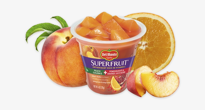Superfruit® Peach Chunks In Pomegranate & Orange Juice - Del Monte Superfruit Pear Chunks + Acai & Blackberry, transparent png #6138975