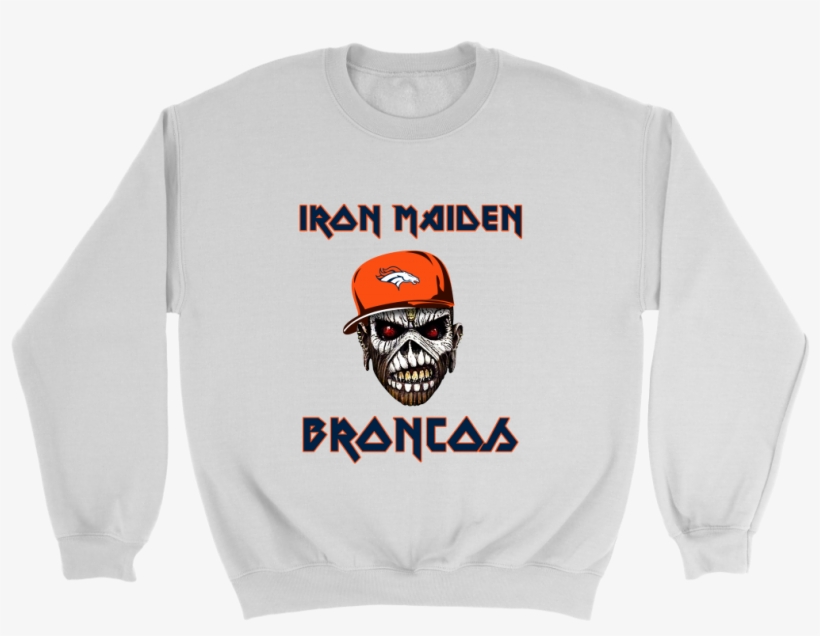 Denver Broncos Iron Maiden Heavy Metal Football Sweatshirt - Iron Maiden, transparent png #6139033