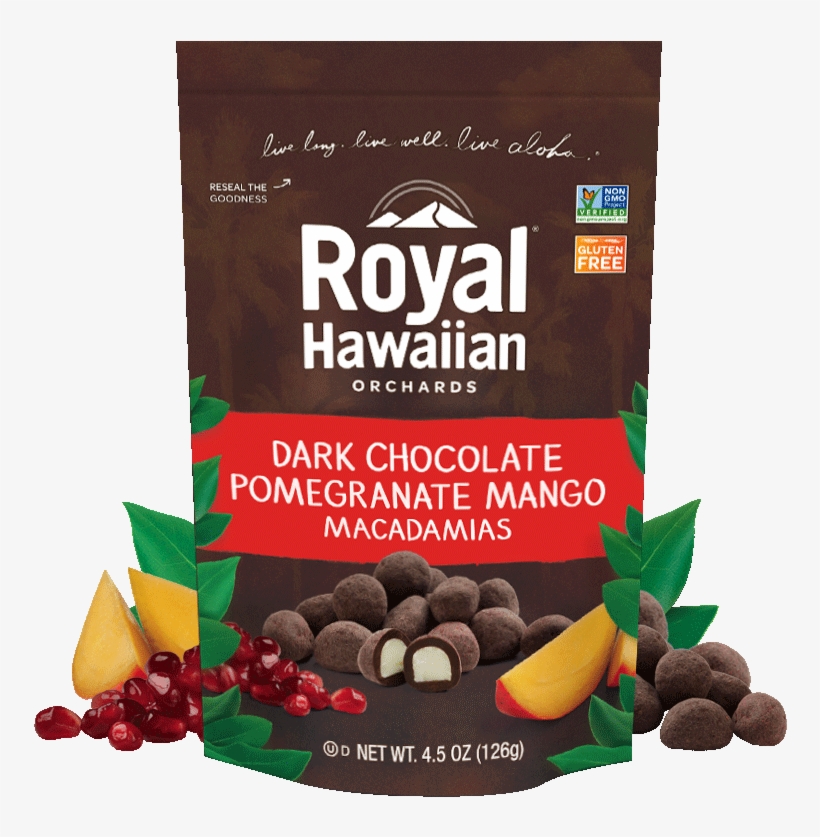 Chocolate Pomegranate Mango D926ab42 5217 4cca Bf02 - Macadamia Nuts Royal Hawaii, transparent png #6139241