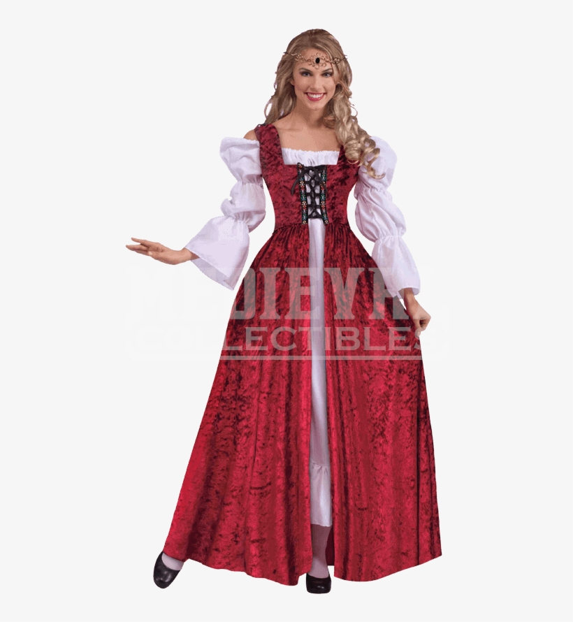 Medieval Lace-up Gown - Medieval England Women Clothes, transparent png #6141109