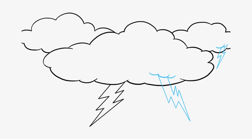 Cloud Lightning Drawing Easy, transparent png #6142477