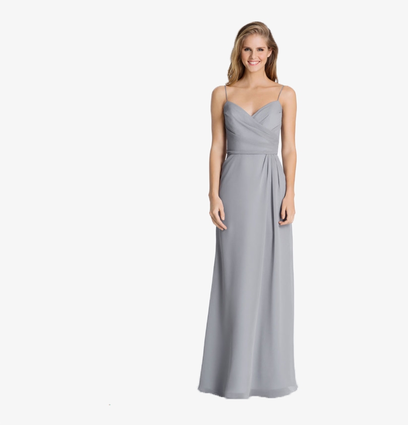 Hayley Paige Occasions - Light Gray Spaghetti Strap Bridesmaid Dresses, transparent png #6143100