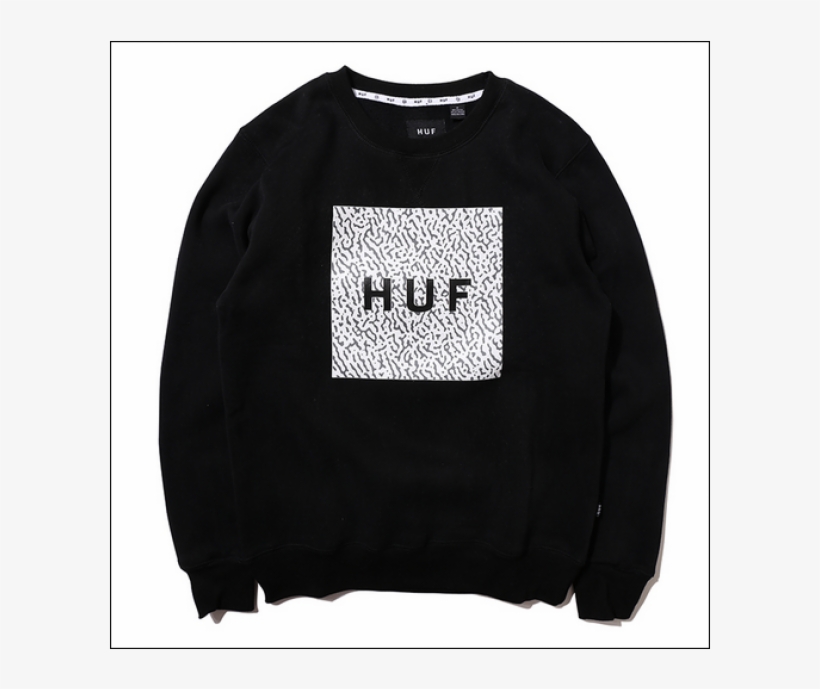 Huf Text Box Logo - Crew Neck, transparent png #6144578