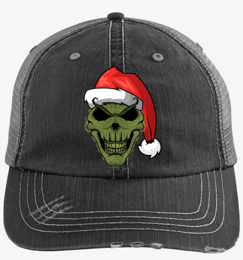 Grinch Distressed Trucker Cap - Heart Squats Distressed Trucker Cap, transparent png #6146702