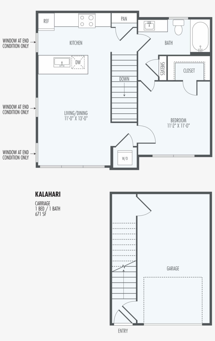 One Bedroom Layout At The Flats At San Tan, - The Flats At San Tan, transparent png #6146979