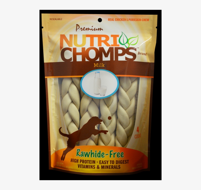This 4-count Package Of Wholesome Real Milk Braids - Premium Pork Chomps Assorted Flavors Twists Dog Treats,, transparent png #6149560