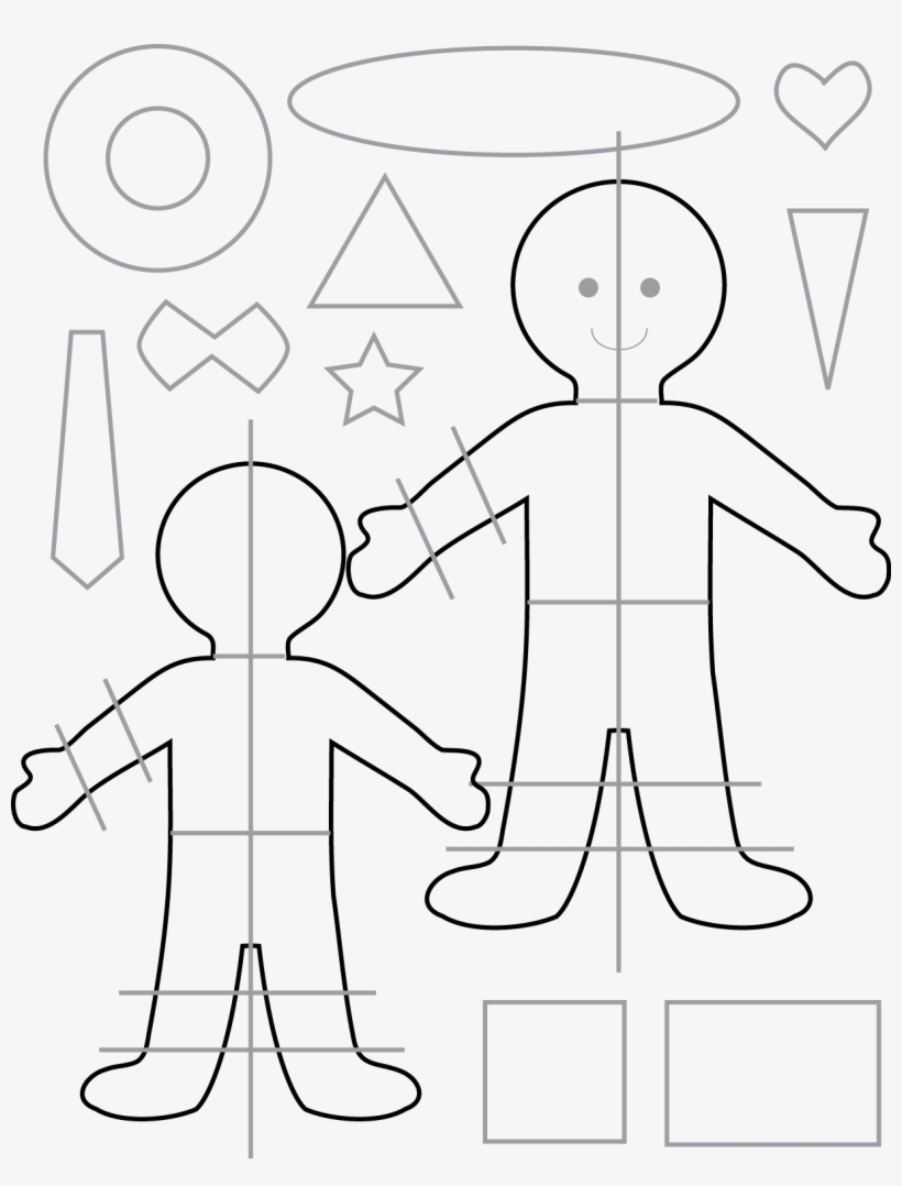 Blank Paper Doll - Printable Felt Doll Patterns, transparent png #6154636