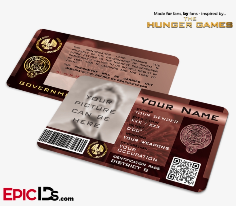 The Hunger Games Inspired Panem District 5 Identification - Breakfast Club Inspired Brian Johnson Student Id, transparent png #6156469